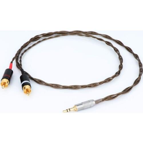 High Quality Preffair Headphone Splitter Audio Cable 3.5mm Male to 2 RCA Jack 3.5mm Splitter Adapter Aux Cable Wire For MP3