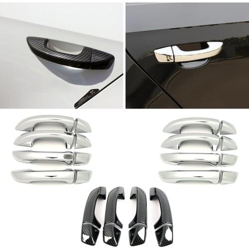 For Volkswagen VW Golf MK6 2008-2013 Sharan MK2 7N 2010-2019 Carbon Fiber Refit Chrome Door Handle Cover Trim Protection Sticker