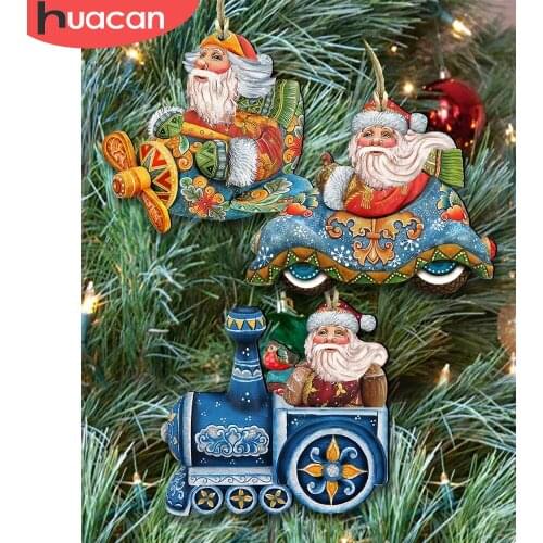 HUACAN 5D DIY Diamond Painting Christmas Mosaic Rhinestone Cross Stitch Full Square Diamond Embroidery Santa Claus Home Decor