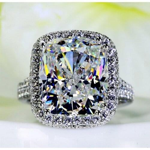 Choucong Majestic Sensation 10ct Stone 5A Zircon Cz 14KT White Gold Filled Women Engagement Wedding Band Ring