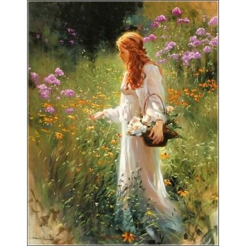 Counted Cross Stitch Kits Needlework Embroidery - Crafts 14 ct Aida DMC Color DIY Arts Home Decor - Impression Girl