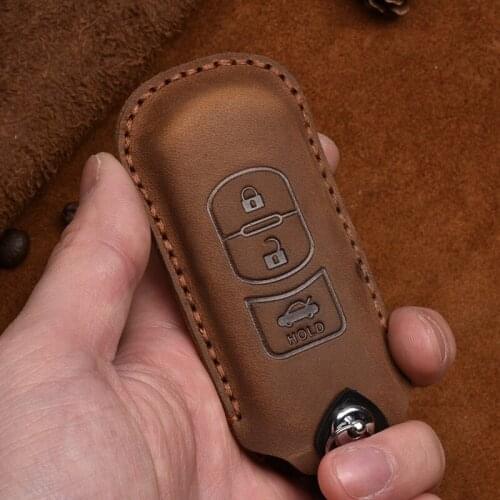 Leather Car Key Cover Case for Mazda 3 6 BL BM GJ Atenza Axela CX-5 CX5 KE KF CX3 CX7 CX9 MX5 2010-2017 Remote Accessories