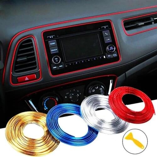 5M Car Moulding Trim Strip Insert Strip with Scraper Dashboard Door Edge Styling Interior Decorative Universal Auto Accessories