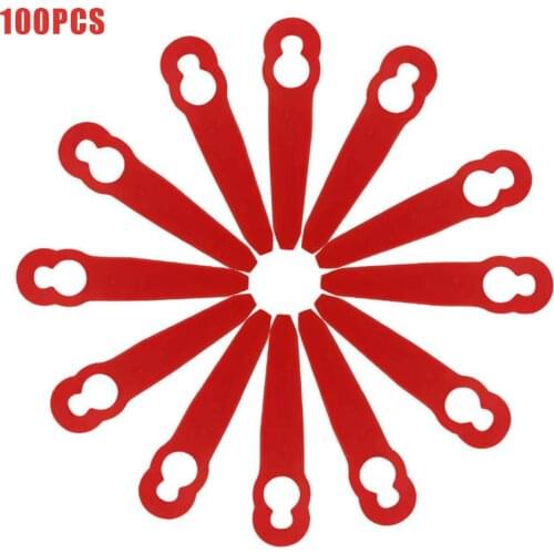 100pcs Plastic Mower Cutting Blades Grass Trimmer Blades 83x20mm Fits Garden Lawnmower Mower Head Power Tool Parts