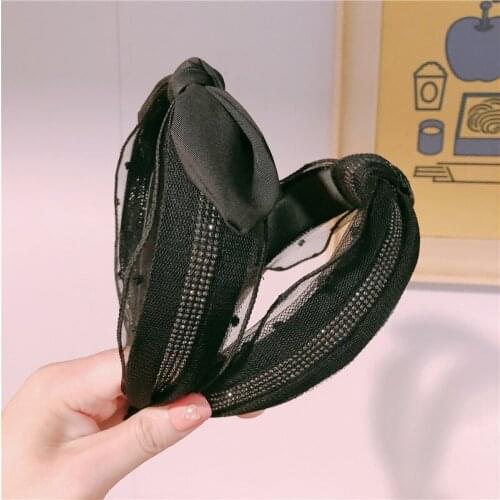 Fashion Elegant lady beads lace Crystal flowers hair hoop Hair Accessories Women Girls Handmade Hair Band Hairbands headwear