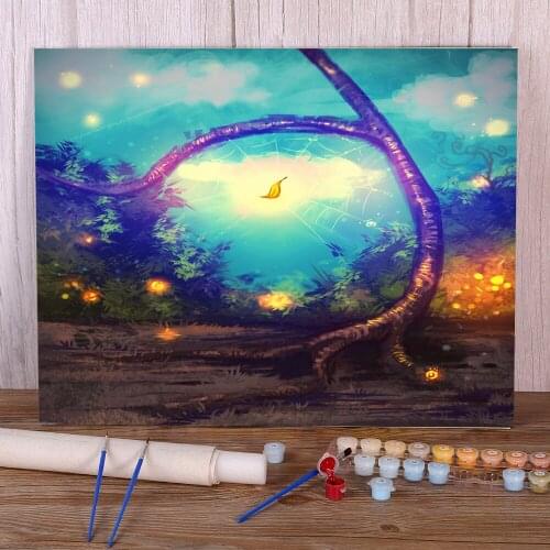 Scenery Lonely Spider Web Painting By Numbers Complete Kit Acrylic Paints 50*70 Oil Painting Home Decor Crafts For Adults Art