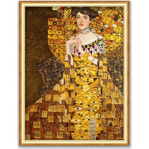 Klimt DIY Cross Stitch 11CT Embroidery Kits Craft Needlework Set Printed Canvas Cotton Thread Home Decoration On Sale Wholesale