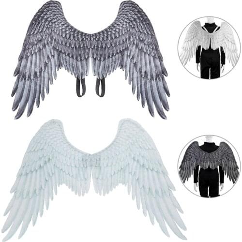 New 3D Angel Wings For Adult Kids Black White Angel Devil Theme Party Cosplay Halloween Carnival Onmyoji Tengu Costume Props