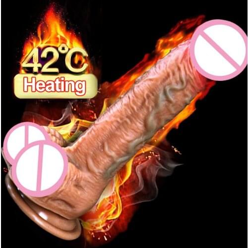 New Automatic Telescopic Heating Penis Vibrator Realistic Huge Dildo Vibrator Cock Sex Products Adult Toys For Women Adult Shop