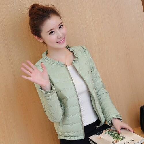 2021Autumn Winter Thin light Down Cotton Parkas Women Down Padded Jacket Cotton Padded Jacket Slim Coat Female Fashion Coat C