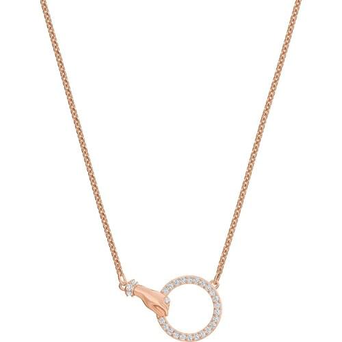 Best Friend Necklace Swa 1:1 Friendship Pendant For Lovers Simple Female Round Clavicle Chain Jewelry Rose Gold Color New