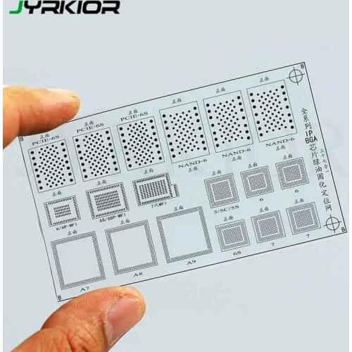Jyrkior Plastic Net Sheet BGA Reballing Stencil GREEN UV Solder Mask Ink Repair Tools For iPhone NAND WIFI Baseband IC Chip