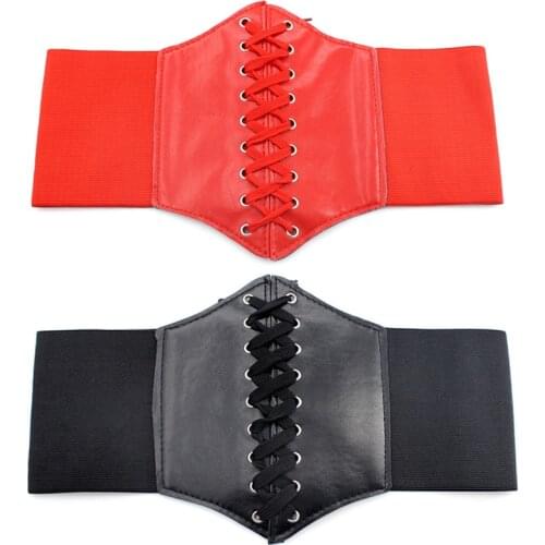 2020 Corset Wide Belts Pu Leather Slimming Body Belts for women Elastic Waist Belts punk rock plus size chain belts for women
