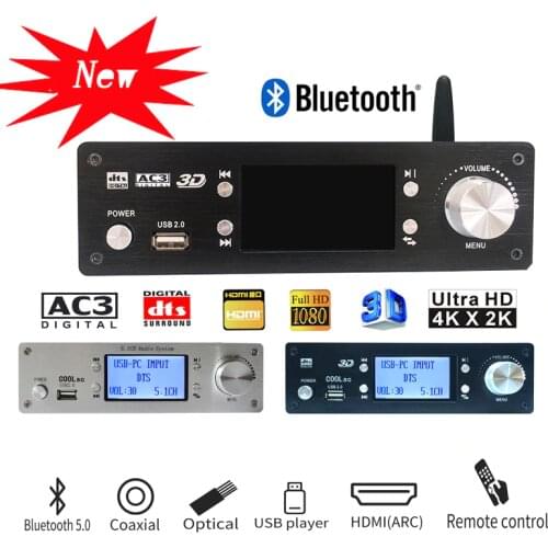 Professional 5.1 channel audio decoder USB U disk lossless music playback Bluetooth 5.0 fiber coaxial audio decoding 6 CH output