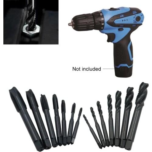 Straight /Spiral Thread Tap Drill Bit Hand Screw Taps Sets HSS M2 Polished Hole Grinding Hand Tool Accessories