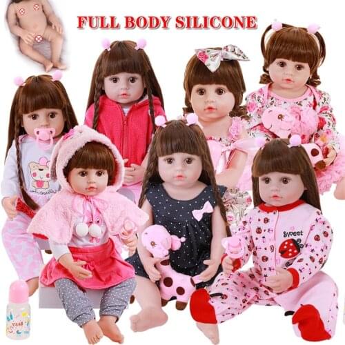 22inch About 56cm Full Body Silicone Bebe Reborn Baby Alive Bath Toy Playmate Realistic Menina Cute Toddler For Children Gifts