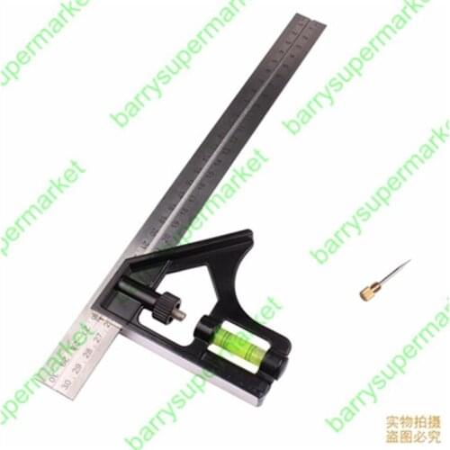 5pcs Adjustable 300mm (12) Engineers Combination Try Square Set Angle Spirit Level