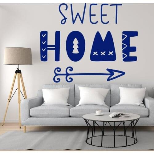 Sweet Home With Arrow Word Text Art Decals Wall Vinyl Sticker For Home And Kids Room Decoration A001732