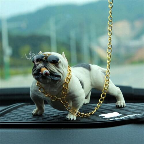 Bully Pitbull Dog Car Interior Decoration Dashboard Ornament Fashion Funny Cute Home Decoration Auto Accessories No Base
