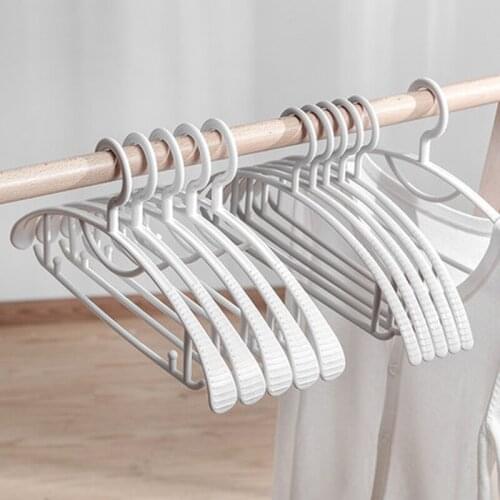 10pcs/lot Extra Thick Plastic Wide Shoulder Adult Clothes Hangers Slip Resistant Standard Clothing Hanger Ideal for Everyday Use