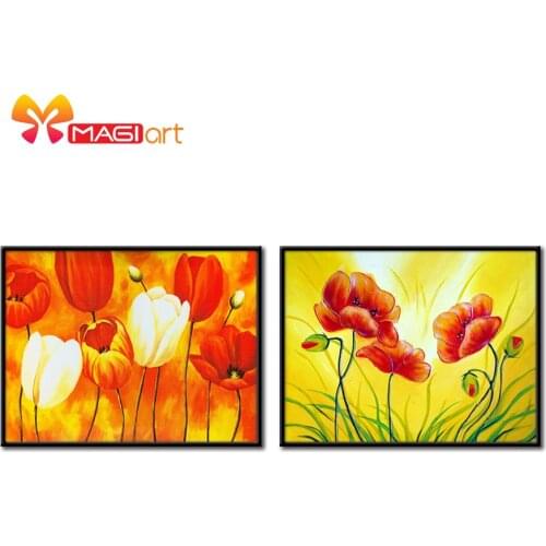 Cross stitch kits Embroidery needlework sets 11CT water soluble canvas patterns 14CT Flowers painting Bloom Magnolia-NCMF009