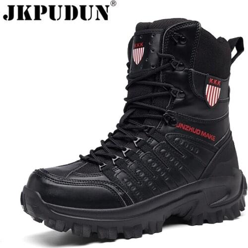 Winter Boots Men Military Combat Boot Mens Ankle Boot Tactical Army Boot Hunting Boots Male Work Safety Shoes Plus Size 39-47