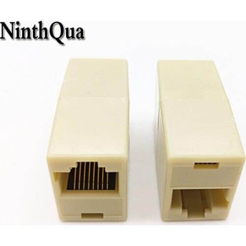 1Pcs RJ45 8P8C Double Ports Female Plug Telephone Connector Line Splitter Extender Plug Adapter