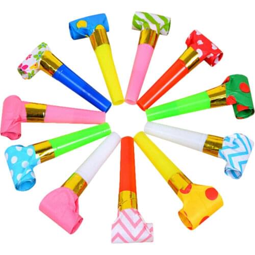 20Pcs/lot Colorful Stripes Blowouts Whistle Baby Children Toys Birthday Party Favors Mini Horn Noise Maker Party Supplies