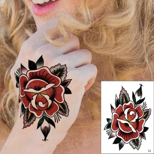 10pcs/lot hand tattoo stickers rose waterproof temporary tattoo sticker flower wholesale tattoo women girls fashion body art