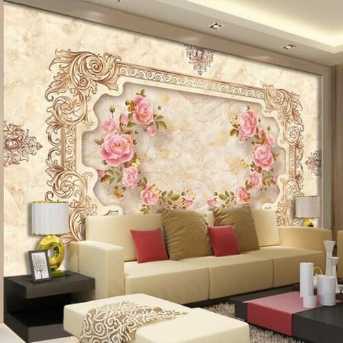 Custom Papel Murals Soft Bag 3d Photo Murals Wallpaper for Living Room 3d Wall Murals 3d Wall Stickers Flower Murals
