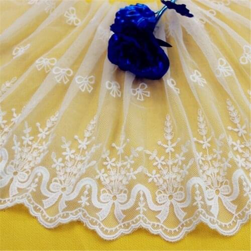 3Yds/lot 22cm wide paper towel white cotton mesh embroidery palace style lace handmade clothing sewing trim lace AC475