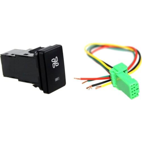 4Pole 12V Push Button Switch With Blue LED Indicator Light For Toyota Camry