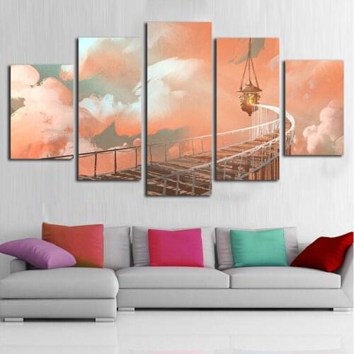 5 Panel Wall Art Modern Printed corridor Oil Painting Canvas Painting Home Decor For Living Room Canvas Print Unframed