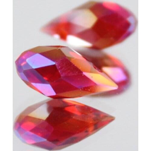 50pcs 6x12MM Clear Oval Faceted Czech Crystal Beads With Hole Briolette Teardrop Glass Beads For Jewelry Making DIY