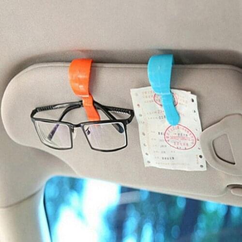 60% Dropshipping!! 2 Pcs Auto Car Vehicle Visor Sunglasses Glasses Card Pen Holder Ticket Clips