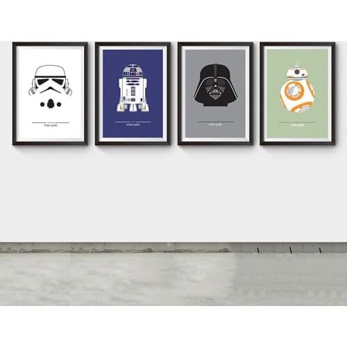 Abstract Star Wars Movie Poster And Print Disney Cartoon Minimalist Darth Vader Canvas Painting Wall Art Living Room Home Decor