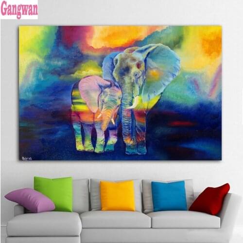 Africa Elephant Diamond Embroidery sale 3D DIY Diamond Painting Pattern Mosaic color Animals 5d Resin Round Diamonds kids gift