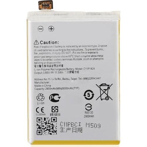 5pcs/lot Phone Battery C11P1424 3000mAh for Asus ZenFone 2 ZE551ML ZE550ML Z00AD Z00ADB Z00A Z008D