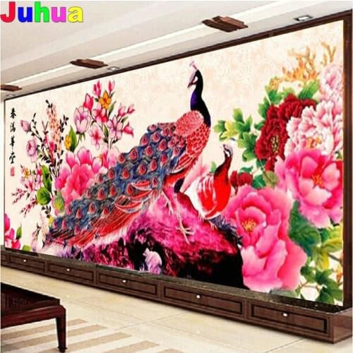 DIY 5D peacock peony Diamond Embroidery,sqaure/Round Diamond Full rhinestone Diamond painting cross stitch,Wall art