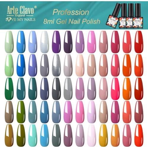 Arte Clavo 8ml UV Gel Nail Polish Red Color Gel Polish Soak Off Nude Gel Varnish Lacquer Nail Art Vernis Manicure Semi Permanant