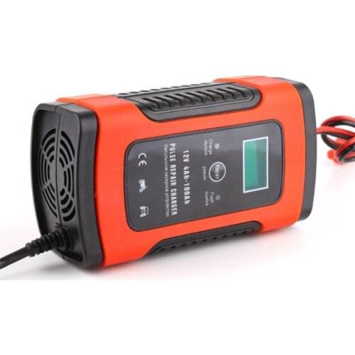 12V 5A Automatic Intelligent Battery Charger Pulse Repair Motorcycle Car Battery Charging for Lead Acid Wet Dry LCD Display