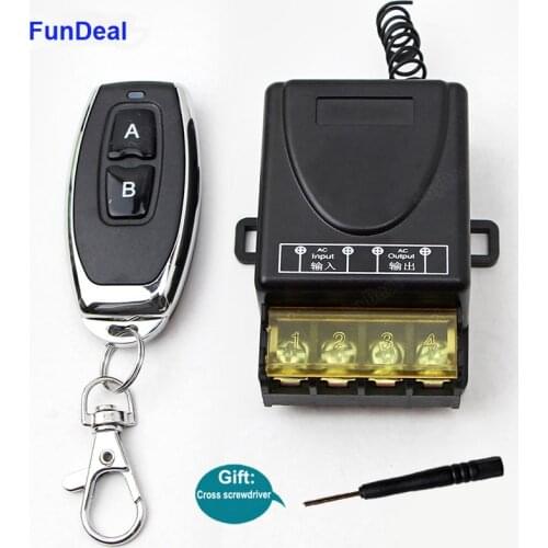 FunDeal 433MHz Wireless RF Remote Control 85V~250V Receiver Transmitter for Factory Farm Office Ventilation Water Pump LED Light