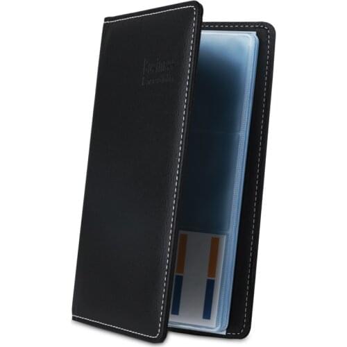 Casual Large Capacity Senior PU Leather Name Card Holders Organizer Vertical Business Cards Notes Holders Stationery
