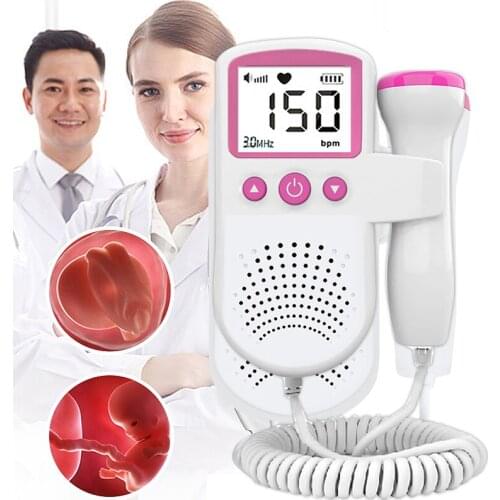 2.5MHz Doppler Fetal Heart rate Baby Monitor Women Home Pregnancy Baby Fetal Sound Heart Rate Detector LCD Display No Radiation