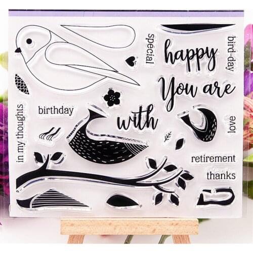 Hot sale bird Transparent Clear Stamps / Silicone Seals Roller Stamp for DIY scrapbooking photo album/Card Making