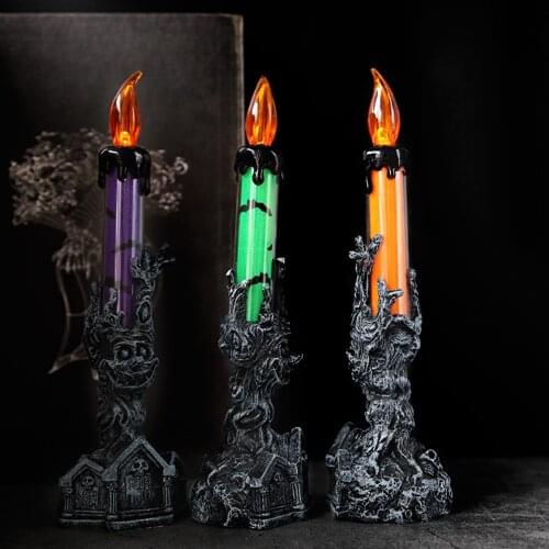 Halloween Ghost Hand Glowing Electric Candle Light Scary Skeleton Skull Hand Night Lamp Home Church Decoration Haunted House