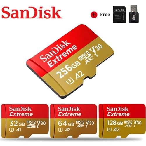 SanDisk Micro SD 128GB 64GB 32GB Memory card Extreme Ultra 256GB microsd TF card 100MB/s Class10 U1/U3 4K With Adapter for Phone