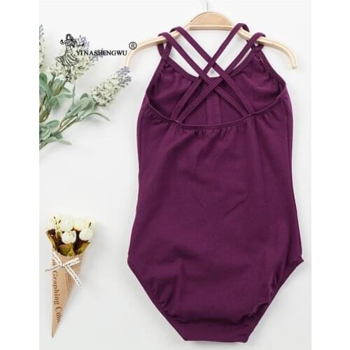 Girls' Classics Double Strap Camisole Leotard Cross Back Gymnastic Ballet Suit Athletic Sports Tank Tops Ballet Practice Clothes