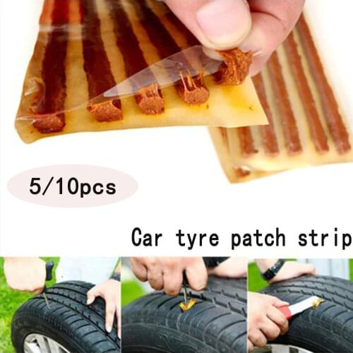 10/5PCS Lot Tubeless Tire Repair Strips Glue Stiring For Emergency Tire Puncture Car Motorcycle Bicycle Rim Repair Rubber Strips