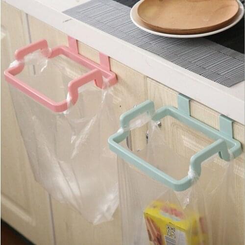 Kitchen Trash Rack Cabinet Door Garbage Bags Holder Rubbish Bag Storage Rack Holder Portable Cabinet Trash Rack Kitchen Gadgets